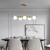 Lampada a sospensione moderna Led palla di vetro soggiorno camera da letto cucina Nordic lungo lampadario decorazione illuminazione interna della casa