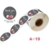 1 inch 500 stks/rol Ronde Bloemen Dank U Stickers 1 inch voor Bruiloft Gunsten en Party Handgemaakte Tags Envelop Seal Briefpapier Sticker