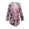 Damesbreien dames T-stukken dames chiffon shirts sjaal bloemenprint kimono vest met lange mouwen vintage blouse strandkleding mode