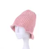 Winter Knitted Cap For Women Solid Color Dome Bucket Hat Fashion Warm Lady Girl Panama Caps Fishman Hats Beanies