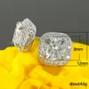 Stud Luxury Female 925 Sterling Silver Earrings White Trendy Wedding For Women Crystal Zircon Stone