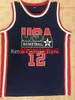 14 Charles Barkley 12 John Stockton 15 Johnson 1992 Dream Team da camisa de basquete costure