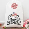 Sublimatie Blanco Kerst Santa Sack Large Canvas Gift Tas Snoepzakken met Trekkoord Herbruikbare Gepersonaliseerde Geschenken voor Kerstmis Pakketopslag