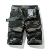 Mens Military Cargo Shorts Casual Fashion Multi Pocket Summer Brand Cotton Army Camouflage Tactical Plus Size 210806