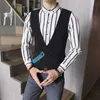 Fashion Dress Vest Men Formal Wedding Suit Vest Slim Fit Waistcoat Quality Thin Night Club Prom Gilet Homme Plus Size 5XL 210527