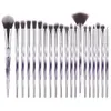 Makeup Brush Set 20pcs diamond gradient beauty tools to be used for Powder Eye Shadow Foundation Blend Blush Lip Brush Eyes Eyeliner Eyelash Eyebrow brushes