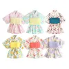 2020 Baby Girl Rompers Japanese Style Kawaii Girls Floral Print Kimono Dress for Kids costume Infant Yukata Asian Clothes Y2746 Q0716