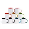 NEWBlank Sublimation Ceramic mug handle Color inside blanks cup by Sublimations INK DIY Transfer Heat Press Print sea shipping EWA6435