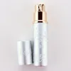 5ml Bouteilles d'atomiseur de parfum en aluminium rechargeables Portable Liquid Container Cosmetics Mini Silver Gold Spray Alcochol Bouteille vide RRE11777