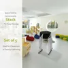 Black Stacking Kruk Set - Stapelbare nestkrukken / stoelen voor kinderen en volwassenen - flexibele zitplaatsen voor thuis, kantoor, klaslokalen - plastic / metaal (pakket van 5)