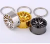 Auto Turbo Hub Keychain Wheel Rim Bil Nyckelring Zinc Alloy Fob Däck Styling Nyckelkedjor Silver Gold Svart Bra kvalitet