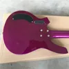 Factory Custom Metal Purple 5 Strings Electric Bass Guitar with White Pickguard,Chrome Hardware,Rosewood Fretboard,Offer Customized
