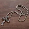 Groothandel Kruis RVS Hanger Ketting Titanium Staal Vintage Retro Gothic Punk Stijlen Hip-Hop Lange Trui Keten Partij Sieraden Accessoires