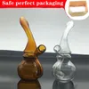 9cm Mini Travel Glass DAB Rig Bongs Hookahs Inline Perc Vattenrör Små cigarettfilter Blunt Rör