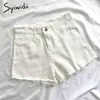 Syiwidii Jeanショーツの女性夏のプラスサイズデニム衣料品戦利品ハイウエストスウェットショートファッションタッセルホワイトブラック210417