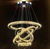 Modern Home Decor 4 Rings Lustre Chandeliers Round Crystal Hanging Living Room Kitchen Bedroom led chandelier Lighting Fixtures