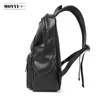 PU кожаный рюкзак мужчина путешествия сумка водонепроницаемый простой стиль школьные сумки для подросткового повседневного пакета моды противоугонный bagpack