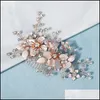 Hair Clips & Barrettes Jewelry Bridal Wedding Veil Flower Crystal Pearls Combs Headbands For Women Bride Noiva Ornaments Orseven Drop Delive