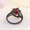 Cubic zircon Heart ring Red Purple Diamond women engagement wedding rings fashion jewelry gift will and sandy