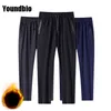 Homens mais calças de lã Quente impermeável impermeável Homens Calças Casuais Moda Slim Streetwear Calças Homens M-5XL 211119