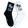 Erkekler Çorap Yenilik Erkek Rhode Hindistan Cevizi Ağaçları Beyaz Siyah Spor Çorap Mektup Pamuk Çorap Sıradan Serin Sheer Çorap X0710