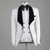 White Groom Tuxedo for Wedding 3 Piece Men Suits Jacket Waistcoat with Pants 3 Piece Male Fashion Costume Formal Design 2021 X0909