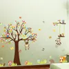 Lovely Monkeys Tree Wall Stickers för Barn Room Heminredning Djur Adeesivo de Parede 1212. Tecknad PVC Dekaler Väggmålning Konst 3.0 210420