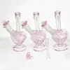 9 "아름다운 사랑 shisha 물 담뱃대 유리 물 파이프 Dab rigs 심장 모양 유리 봉의 14mm 그릇을 가진 석유 장비가 캐처 쿼츠 브랜치