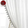 Tenda di tulle bianca per soggiorno Tenda trasparente per camera da letto Chiffon Smooth Voile Party Wedding Home Decor Sfondo personalizzato 210913