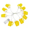Strings 1pc 3D Beer Mok String Lights Battery Powered Bar Christmas Holiday 10 LED Club Dorm Party Wedding Celebration Decoration#35
