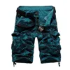 Camouflage lâche Cargo Shorts hommes Cool été militaire Camo pantalons courts Homme tactique goutte 210716