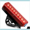 Aessoires fietsen sport buitenshuis fietslichten achterlicht, USB oplaadbare fiets licht 9 LED's Hoge helderheid, IPX5 Waterdichte achterzijde met 5