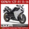 100% Fit OEM обтекатели для Yamaha YZF-R1 YZF R 1 белый черный 1000 CC YZFR1 13 14 Moto CUDE 94NO.79 YZF R1 1000CC YZF1000 2013 2014 YZF-1000 2013-2014 INJECT