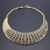 Mulheres Africano Dubai Jóias Conjuntos de Ouro Bridal Rhinestone Cristal Bracelete Brincos De Casamento Partido Colar Anel Jewellry Set