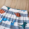 Autumn Children Sets Fashion Boys Long Sleeve O Neck Print Cartoon T-shirt Stripe Pants Cute GIrls Clothes 18-24M 210629