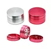 Tobak Spice Dry Herb Grinder High-End Rökning Tillbehör 40/50 / 55mm 6 Färger 3 Layer Aluminium Alloy Metal Crusher OEM Anpassad