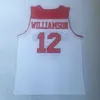 #12 Zion Willamson Spartanburg Griffins day school basketball jersey Stitched Embroidery