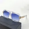 Vitnage 607 Crystal Gold Square Sefts Squary Blue Men Mens Mashing Glasse for Women Gafa de Sol مع Box