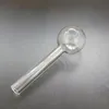 Tuyau de brûleur à mazout en verre Pyrex avec grosse boule Tube transparent Tuyaux de combustion Tubes transparents Conseils d'ongles pour Bongs Dab Rigs