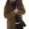 Men's Jackets Men Coat Thickened Solid Color Mid-Length Casual Lined Winter Jacket Button Closure