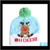 Forniture per feste festive Casa Giardino Drop Delivery 2021 Led Natale Inverno Caldo Beanie Maglione lavorato a maglia Cappello luminoso Anno Natale Flas luminoso