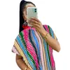 Sexy Moda Multicolor Mulher Mulher Venda Venda Outfits Verão Manga Curta Vintage Casual Boho Midi Vestidos Streetwear 210525