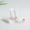 10ML Empty White Lip Gloss Squeeze Tubes Cosmetic Bottles with Rose Gold Caps Lips Oil Container Mini Vials 15ml 20ml6305601