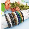 10PCS 8mm Gemstone Bracelet Set Healing Crystal Stretch Bracelets for Men Women Beaded Elastic Bracelets