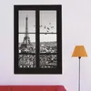 Muurstickers Decals 3D-venster Eiffeltoren Parijs City Verwijderbare Art Decor Kinderkamer Muurschildering