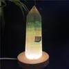 Decoratieve objecten Figurines Natuurlijke kwarts Kristal Fluoriet Obelisk Lamp Point Healing Home Feng Shui Decoratie