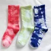 2021 HW358 Newest Tie Dye Crew Printing Socks Street-style Printed Cotton Long Socks for Men Women High Socks