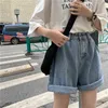 Women Summer Fashion Denim Shorts Vintage High Waist Harajuku Female Short Jeans Mujer 210515