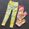 Tie Dye Dames Scrunch Yoga Naadloze Leggings Elastische Training Hoge Taille Controle Gym Fitness Sportwear Sport Pant Booties Vrouw H1221