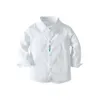 White Toddler Boys Suit Gentleman Clothes Baptism Dress Shirt Bib Pants Solid Party Wedding Handsome Kid Clothing 2108232400573